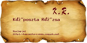 Káposzta Rózsa névjegykártya