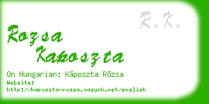 rozsa kaposzta business card